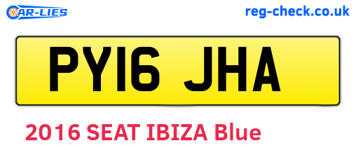 PY16JHA are the vehicle registration plates.