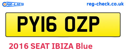 PY16OZP are the vehicle registration plates.