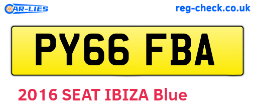 PY66FBA are the vehicle registration plates.