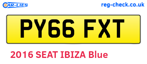 PY66FXT are the vehicle registration plates.