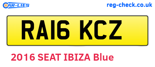 RA16KCZ are the vehicle registration plates.