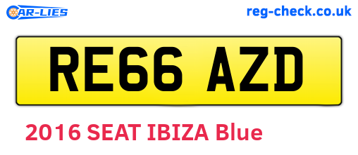 RE66AZD are the vehicle registration plates.