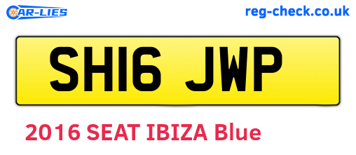 SH16JWP are the vehicle registration plates.