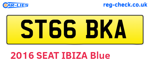 ST66BKA are the vehicle registration plates.