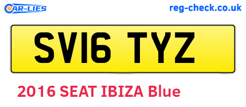 SV16TYZ are the vehicle registration plates.