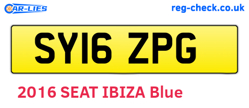 SY16ZPG are the vehicle registration plates.