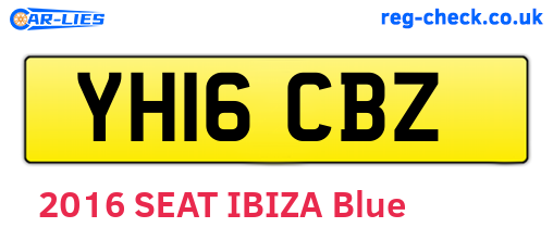 YH16CBZ are the vehicle registration plates.