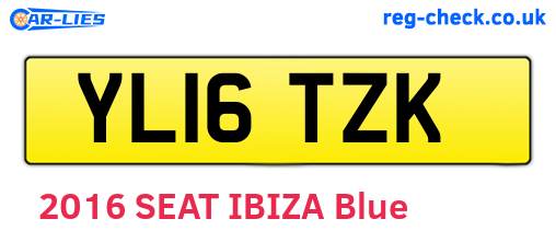 YL16TZK are the vehicle registration plates.