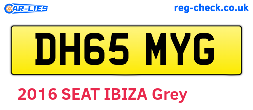 DH65MYG are the vehicle registration plates.