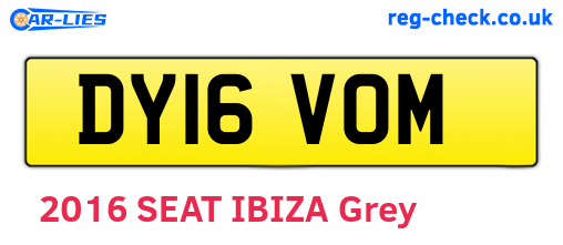 DY16VOM are the vehicle registration plates.