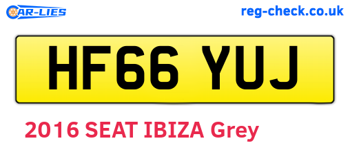 HF66YUJ are the vehicle registration plates.