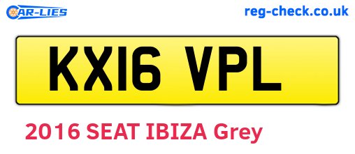 KX16VPL are the vehicle registration plates.