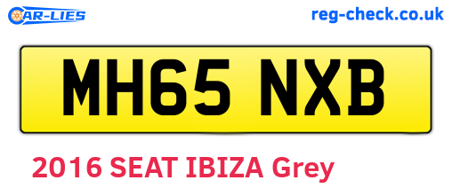 MH65NXB are the vehicle registration plates.
