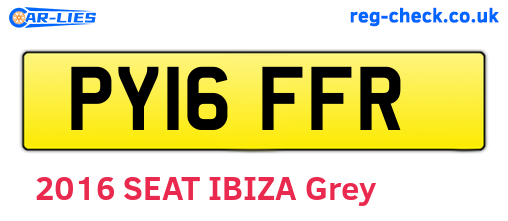 PY16FFR are the vehicle registration plates.