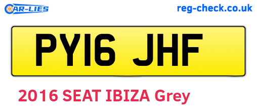 PY16JHF are the vehicle registration plates.