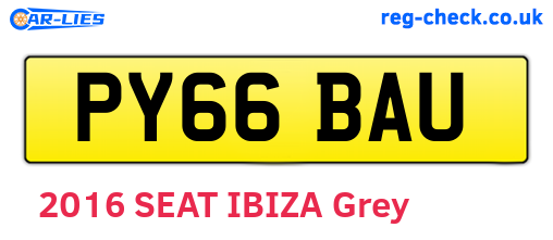 PY66BAU are the vehicle registration plates.