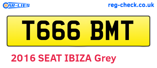 T666BMT are the vehicle registration plates.