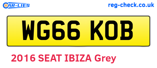 WG66KOB are the vehicle registration plates.