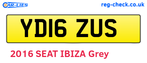 YD16ZUS are the vehicle registration plates.