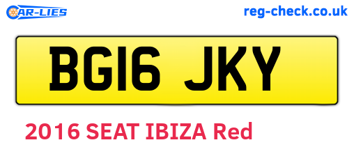 BG16JKY are the vehicle registration plates.