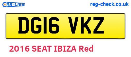 DG16VKZ are the vehicle registration plates.