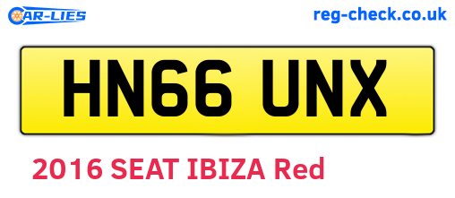 HN66UNX are the vehicle registration plates.