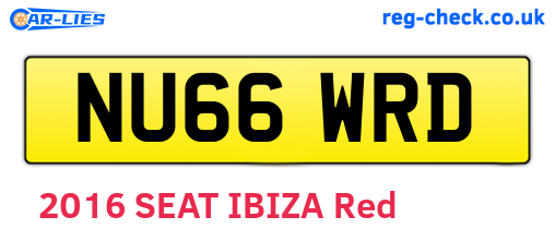 NU66WRD are the vehicle registration plates.