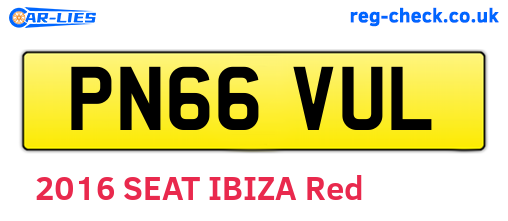 PN66VUL are the vehicle registration plates.