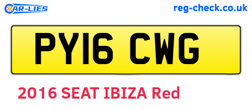 PY16CWG are the vehicle registration plates.