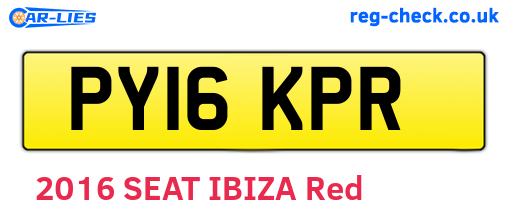 PY16KPR are the vehicle registration plates.