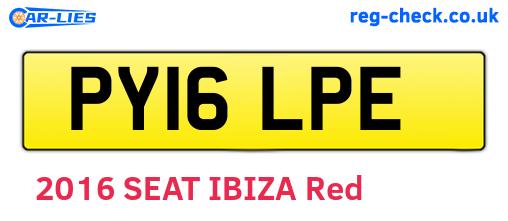 PY16LPE are the vehicle registration plates.