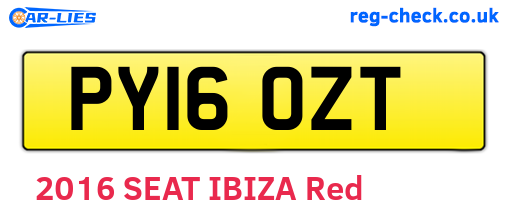 PY16OZT are the vehicle registration plates.