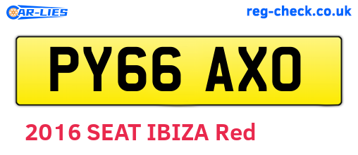 PY66AXO are the vehicle registration plates.