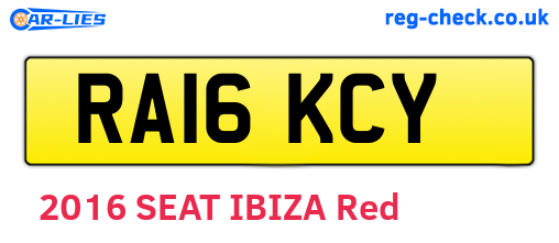 RA16KCY are the vehicle registration plates.