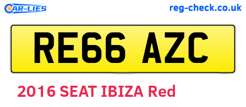 RE66AZC are the vehicle registration plates.