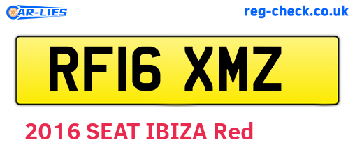 RF16XMZ are the vehicle registration plates.