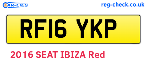 RF16YKP are the vehicle registration plates.