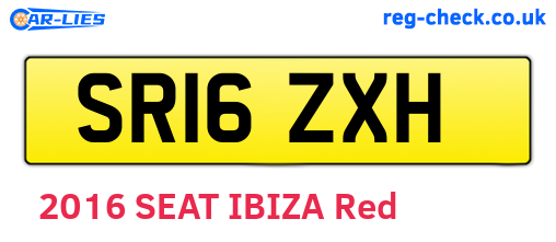 SR16ZXH are the vehicle registration plates.