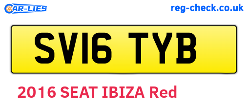 SV16TYB are the vehicle registration plates.