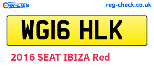 WG16HLK are the vehicle registration plates.