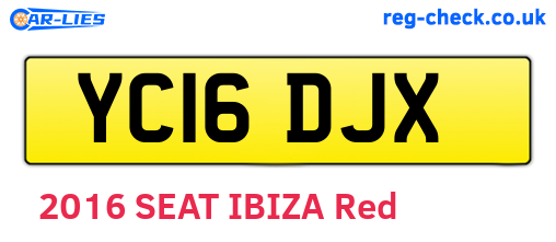 YC16DJX are the vehicle registration plates.