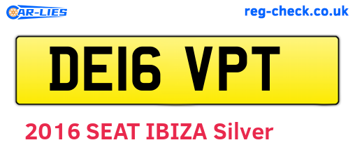 DE16VPT are the vehicle registration plates.