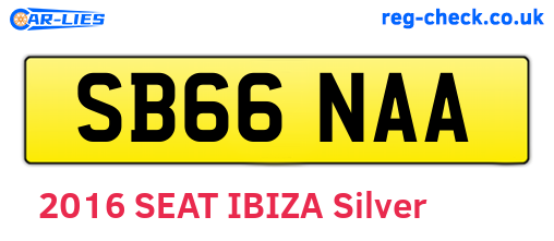 SB66NAA are the vehicle registration plates.