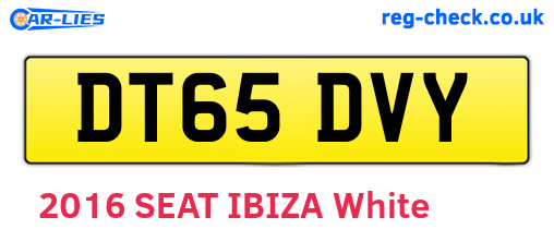 DT65DVY are the vehicle registration plates.