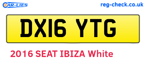 DX16YTG are the vehicle registration plates.