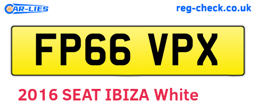 FP66VPX are the vehicle registration plates.