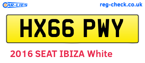 HX66PWY are the vehicle registration plates.