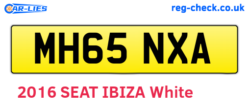 MH65NXA are the vehicle registration plates.