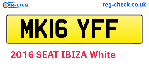 MK16YFF are the vehicle registration plates.
