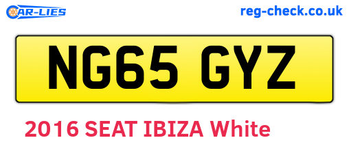 NG65GYZ are the vehicle registration plates.